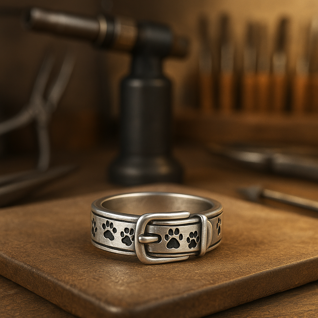 Playful Collar-Inspired Paw Ring