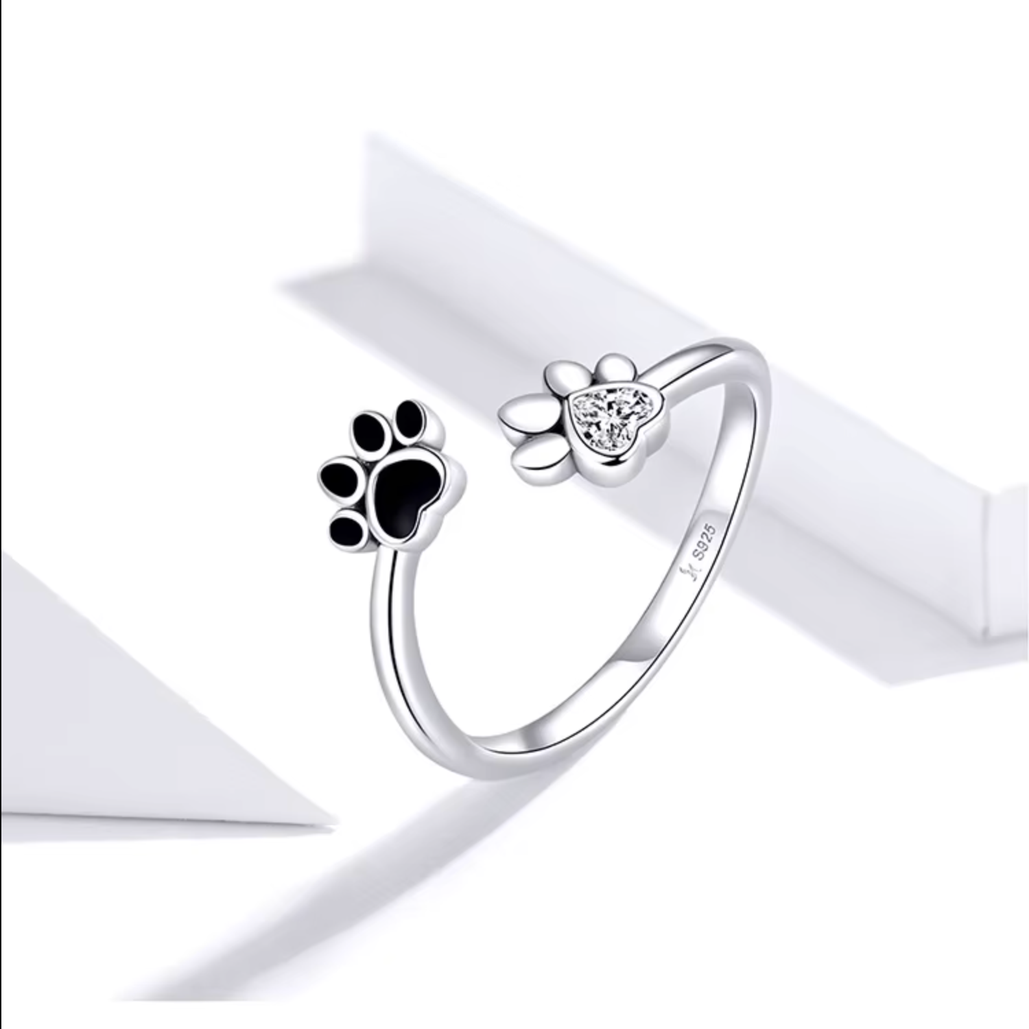 Adjustable Paw with Cubic Zirconia Ring